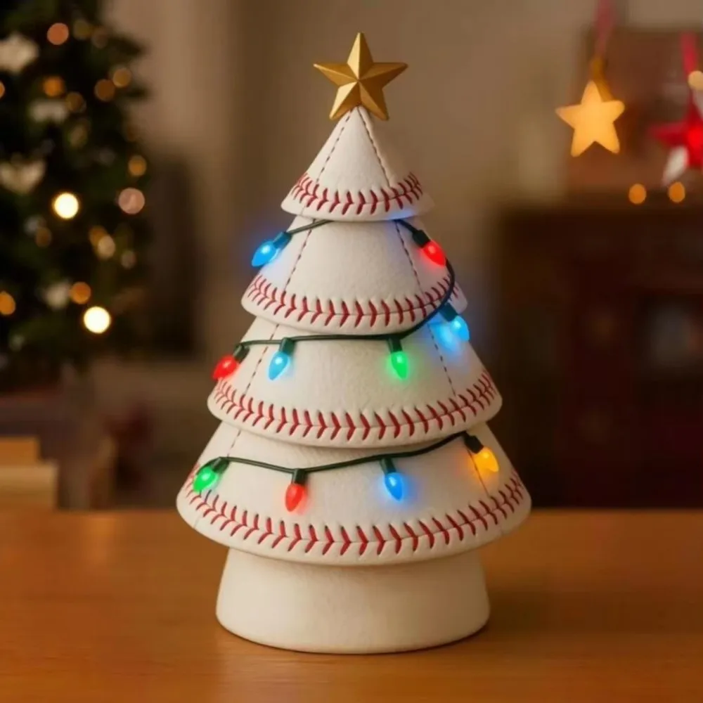 

with Gold Star Football Christmas Tree Decor Rugby Basketball Baseball Indoor Table Decorations Christmas Figurine Ornament