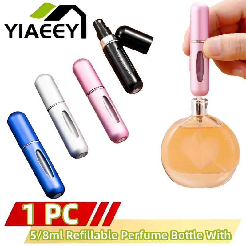 8/5ml Perfume Atomizer Portable Liquid Container for Cosmetics Traveling Mini Aluminum Spray Alcochol Empty Refillable Bottle