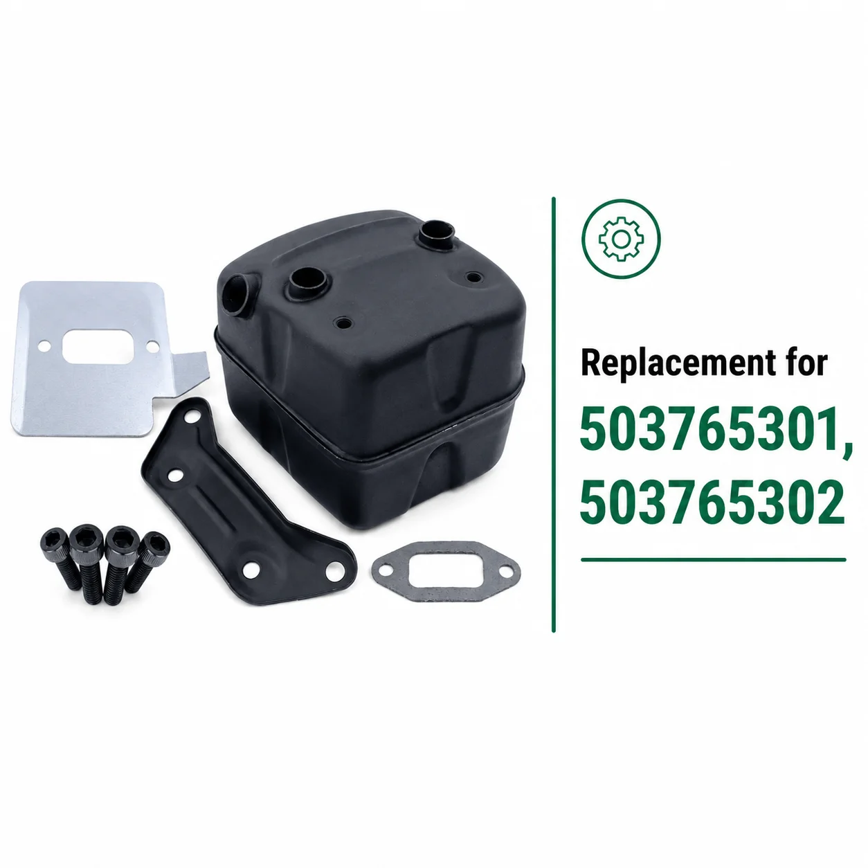 Exhaust Muffler Kit Replaces 503765302 For Jonsered 2065 2165 2071 2171 CS2165 CS2166 CS2171 with Gasket Bracket Cooling Plate