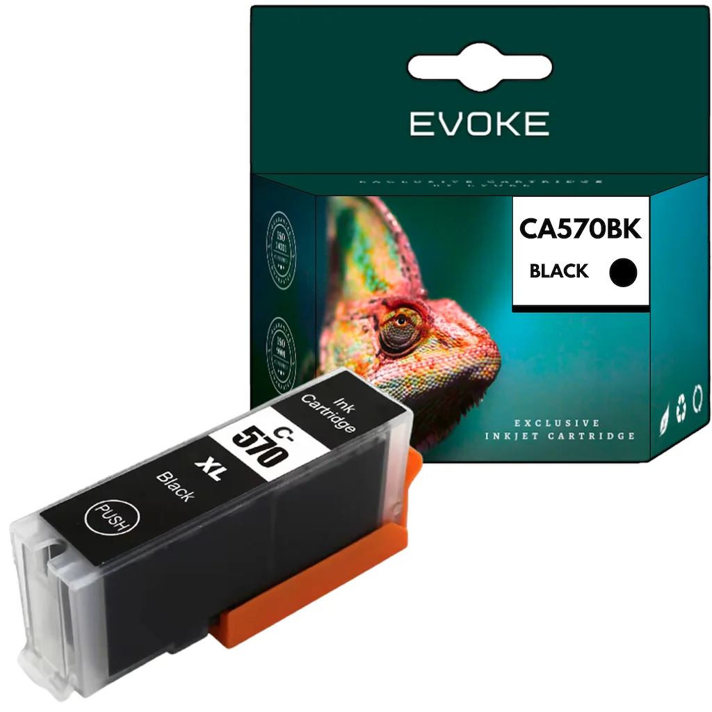 Evoke Compatibele Inkt voor Canon Pgi-570Xl Pgi570Xl 0318C001 Pgi570Pgbkxl Pgi570Bk Zwart 22 ml 490 Pagina's Pixma Mg5750 5751 5752 5753 6850 6851 6852 6853 7750 7751 7752 7753 9050 9055