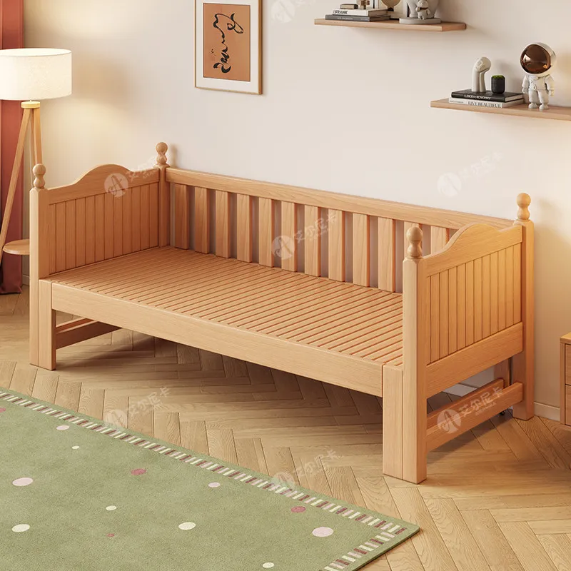 Pull-out bed Wide sofa bed Solid wood sitting and lying pull-out retractable storage bed Small apartment