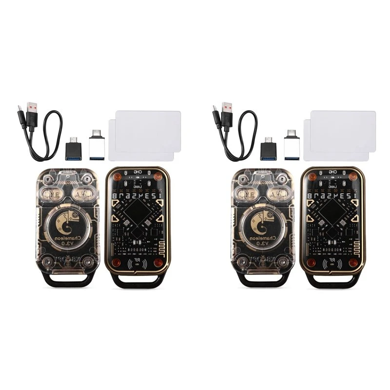 Y22A-2X Chameleon Ultra V3.0 RFID Smart Chip Reader NFC Duplicator With 4 UID Card 125Khz 13.56Mhz Card Reader