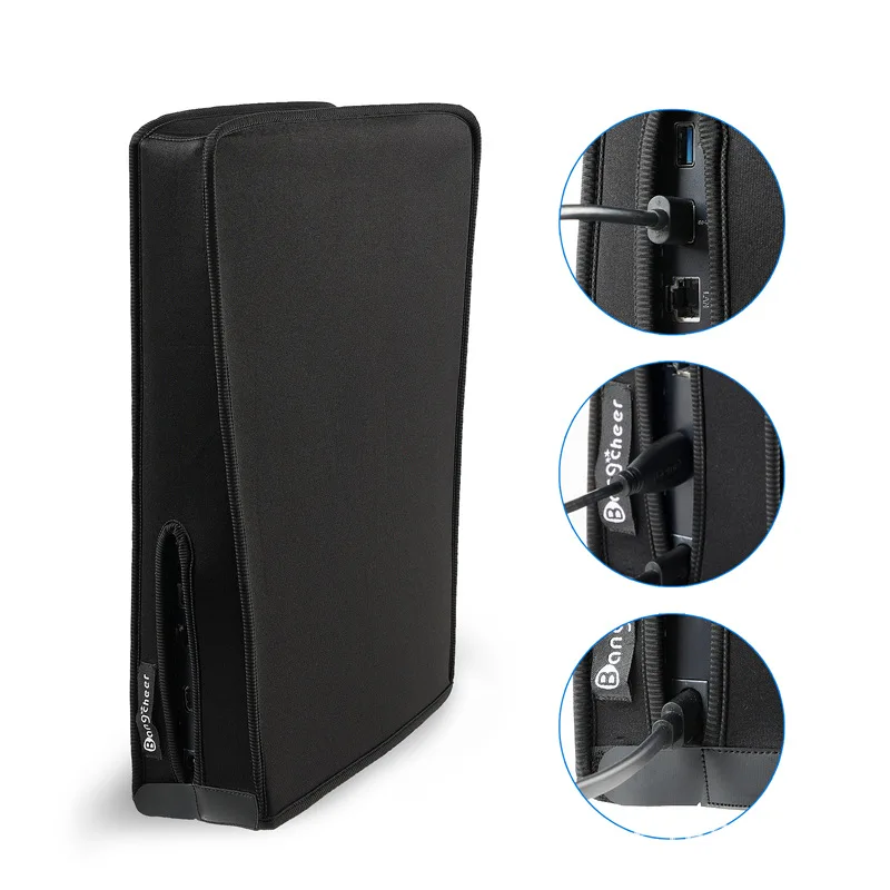 Dust cover for PS5 console, waterproof, scratch-resistant, splash-proof, compatible with digital disc drive.