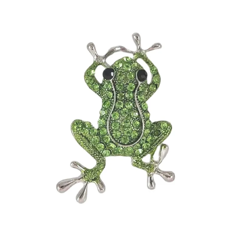 Luxury Full Rhinestone Frog Brooches For Women Unisex Party Wedding Gifts Cartoon Animal Brooch Pins Jewelry Dropshipping image 6