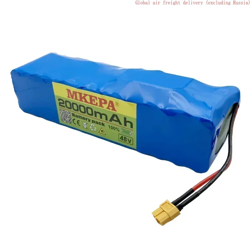 New 13S3P 48V 20Ah Lithium Battery Pack 500W 750W with BMS for 54.6V E-bike Electric Bicycle Scooter Balanced charging,XT60 JST