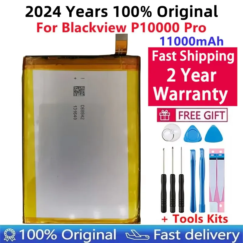 

High-Quality 2024 Years 100% Original Battery For Blackview P10000 Pro 11000mAh Batteries+Tools