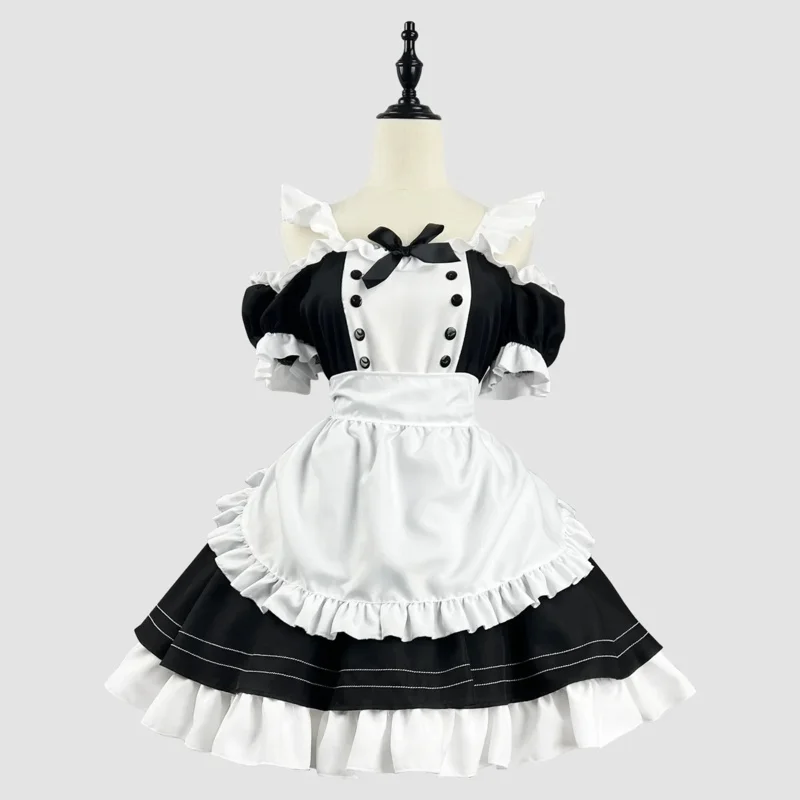 Black cute cat Lolita maid dress cosplay cat girl maid dress suit for waiter maid party stage costumes S -5XL