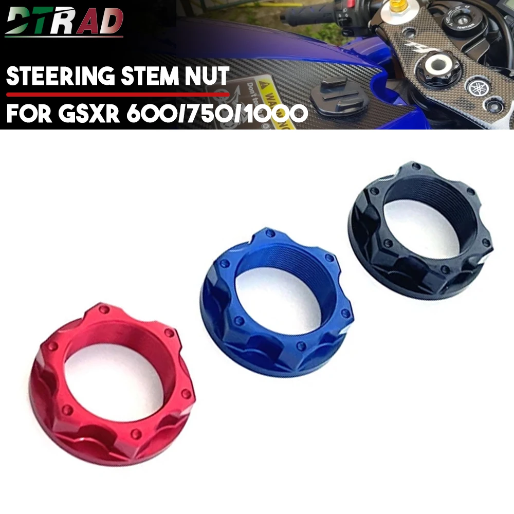 Motorcycle M28*1.0 CNC TOP YOKE Center Streering Stem Nut Kits For SUZUKI GSXR 1000 750 600 GSXR1000 GSXR750 GSXR600 Accessories