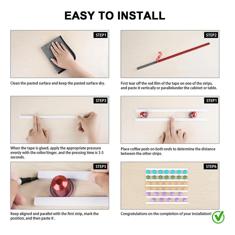 حامل أكواب K، حامل كبسولات القهوة على شكل إخفاء، حامل قهوة مغناطيسي ذاتي اللصق، متين وسهل الاستخدام باللون الأبيض