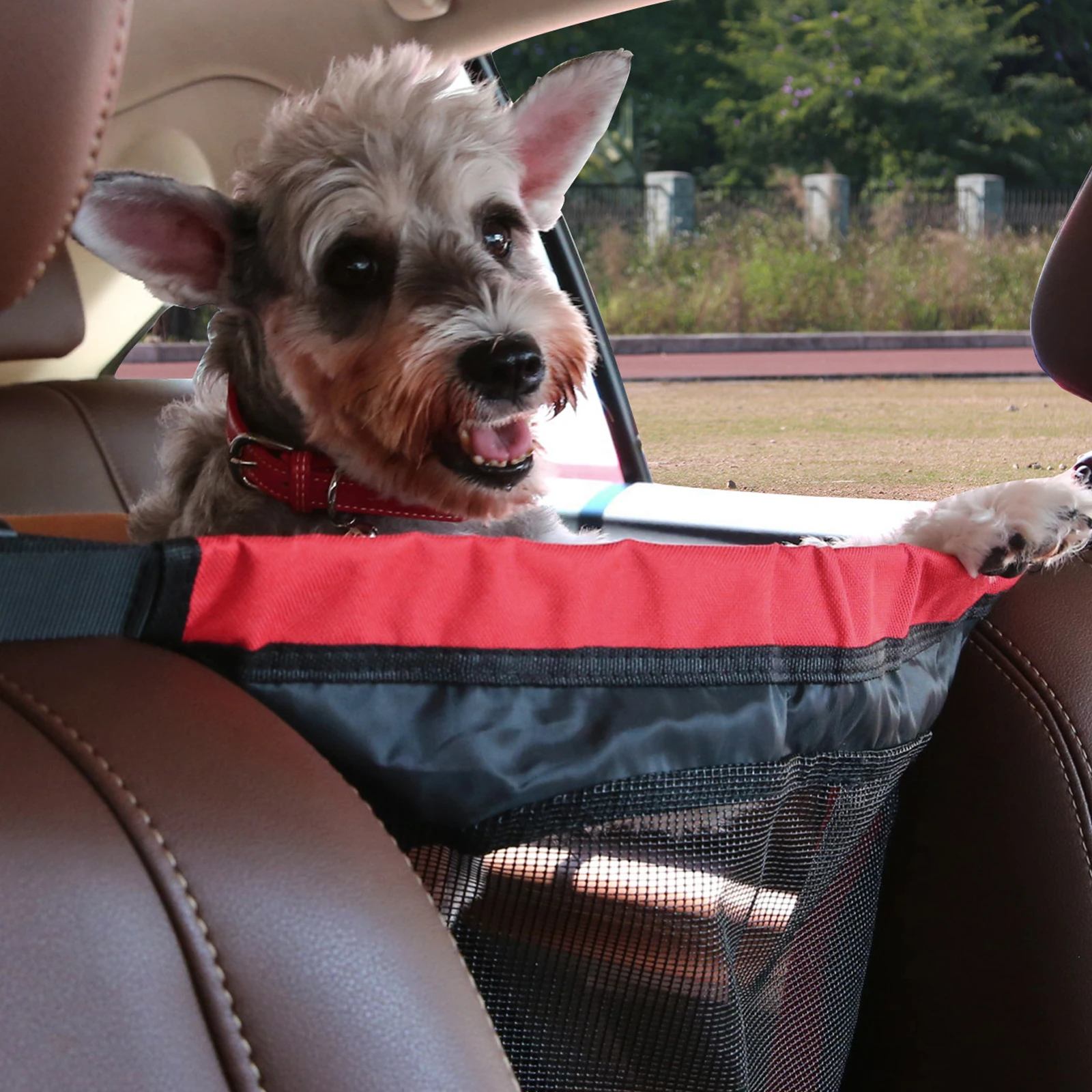 

Adjustable Car Rear Seat Mesh Barrier Heavy Duty Nylon Pet Dog Protector Safety Barrier for Vehicles Backseat Use