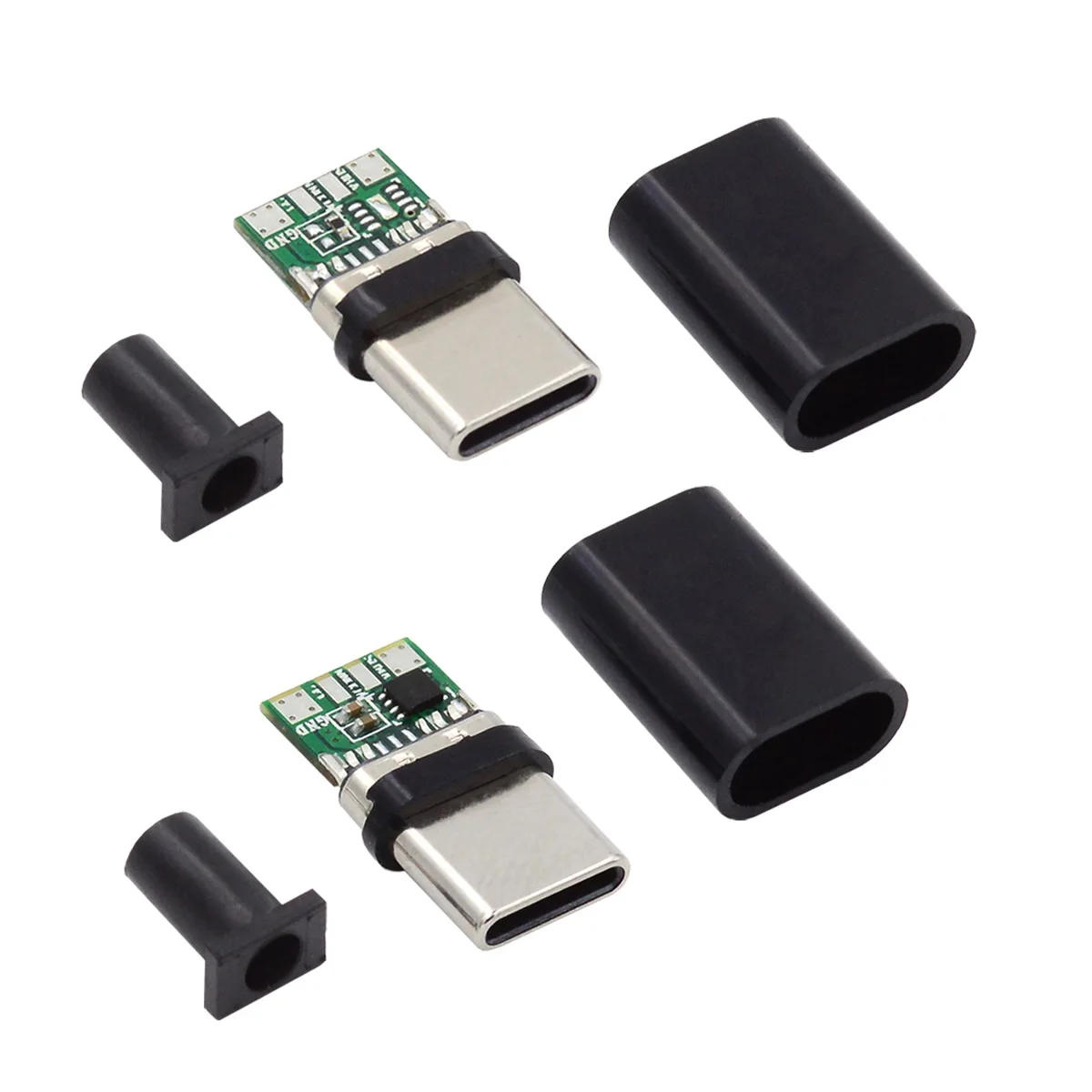 Conector USB tipo C con cubierta de 24 Pines, USB-C macho, USB-C, 100W, PD, USB2.0, 2 juegos por lote, DIY, OEM