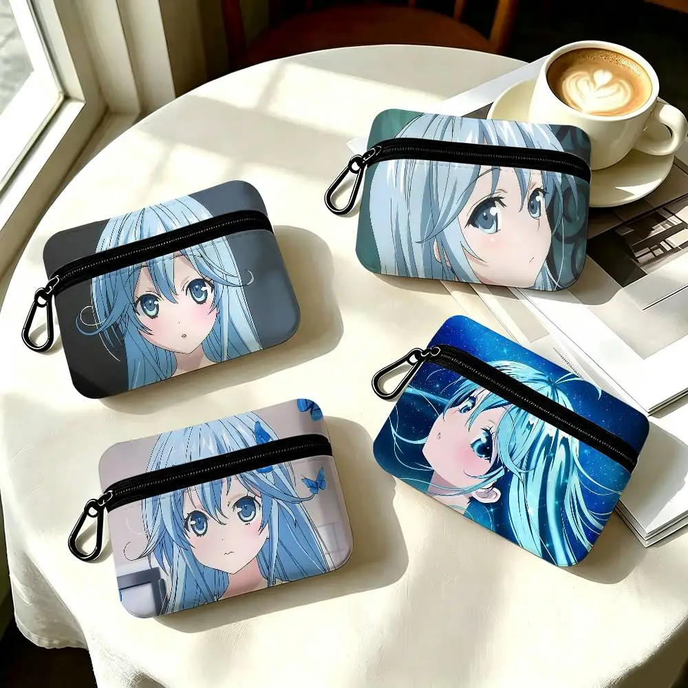 1pc Ground Control To Psychoelectric Girl Coin Purse With Carabiner Hook Portable Key Card Wallet Small Zipper Storage Pouch