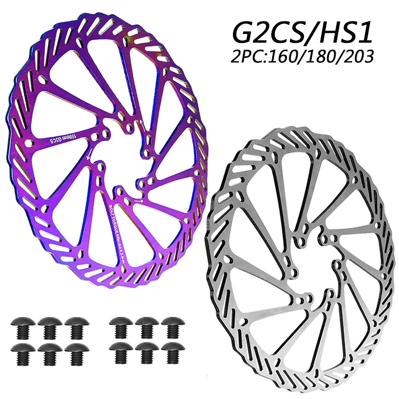 2PC Bicycle Rotor G3CS HS1 Bike Disc Brake Rotor 160mm 180mm 203mm 6bolts Road MTB Brake Disc Bike Hydraulic Brakes Rotor 1PC