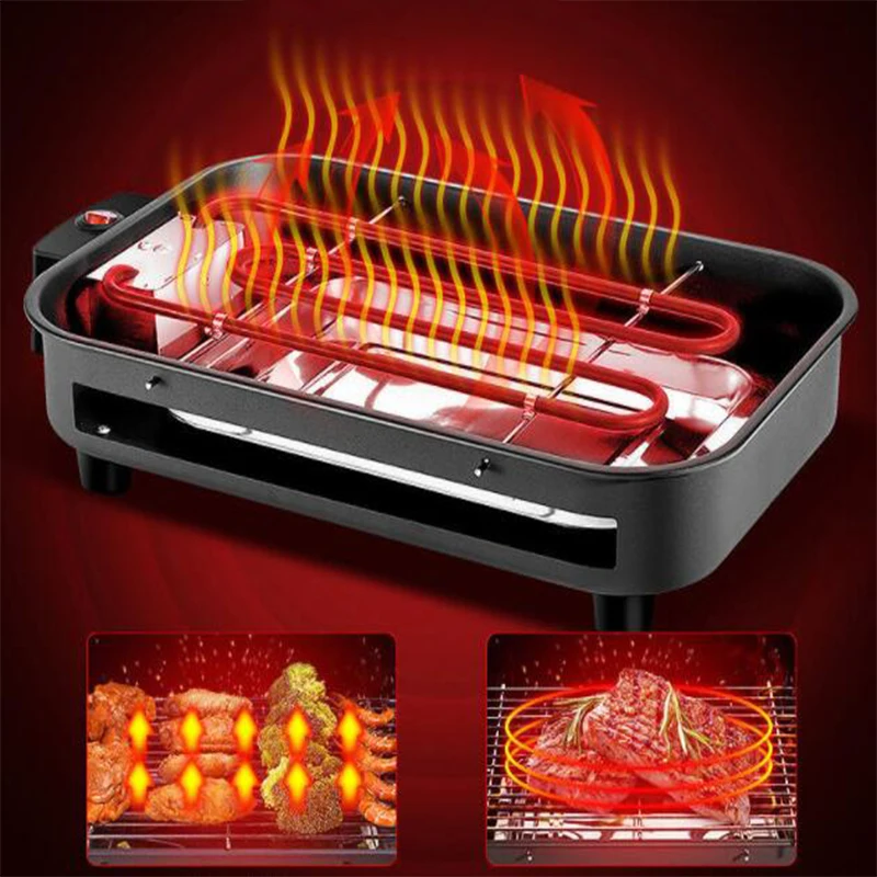 Indoor Small Barbecue Home Smoke-Free Multi-Function Barbecue Electric Baking Pan Small Skewer 220V 1300W AMR50-230