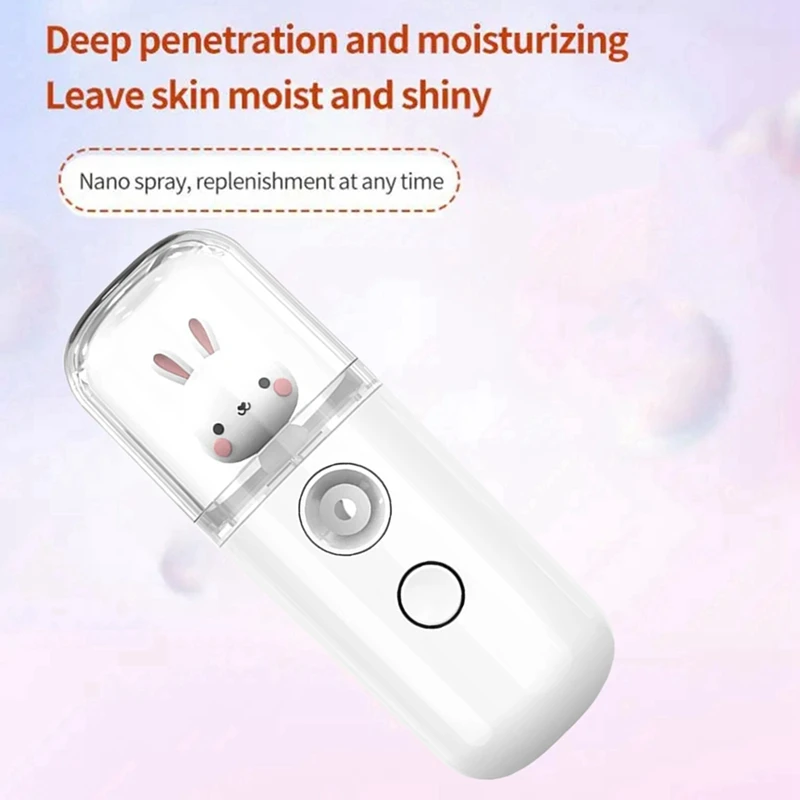 بخاخ وجه صغير بالرذاذ ، مرطب بخار ، محمول USB قابل لإعادة الشحن ، بخاخة ترطيب للوجه ، العناية بالبشرة التجميلية ، 30 أو