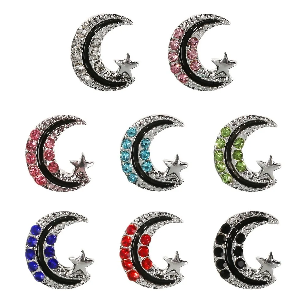 10pcs Rhinestone Moon Alloy Drip Nail Decoration 3D Nail Art Accessories