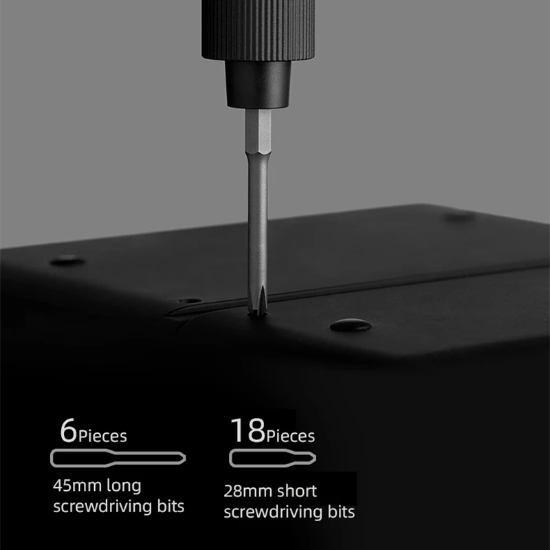 XIAOMI Mijia Electric Screwdriver Kit 2 Gear Rechargeable Portable 24/S2 Steel Screwdriver Precision Bit Torque Daily Use