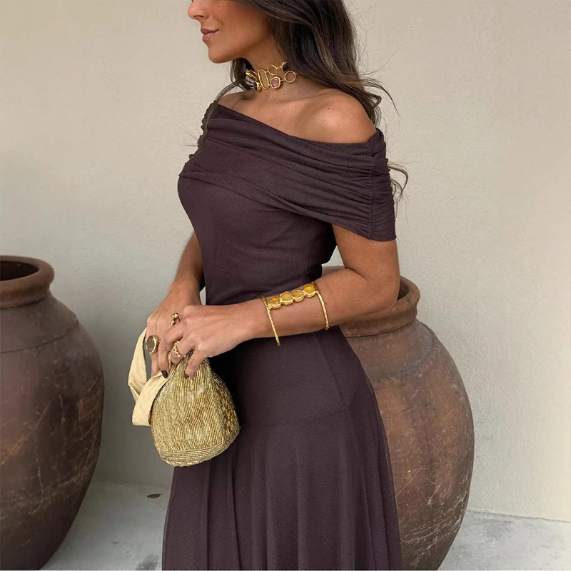 Sexy Sleeveless Commuter Dress Fashion Hight Waist Strapless Slim Long Dress Wo… - Image 3