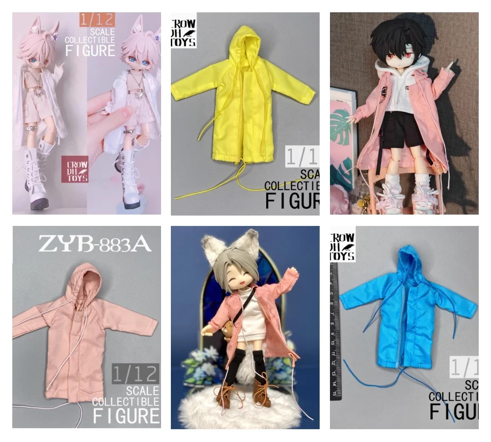 

3ATOYS 1/12 Fashion Trendy For 6" BJD Doll Action Figure Coat Tops Hoodie Multi Color Option For Fans DIY No Doll Figure