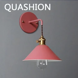 Macaron LED Wall Lamp Nordic Colorful Bedroom Bedside Wall Lights Simple Home Decors Iron Sconces Indoor Stairs Aisle Lighting