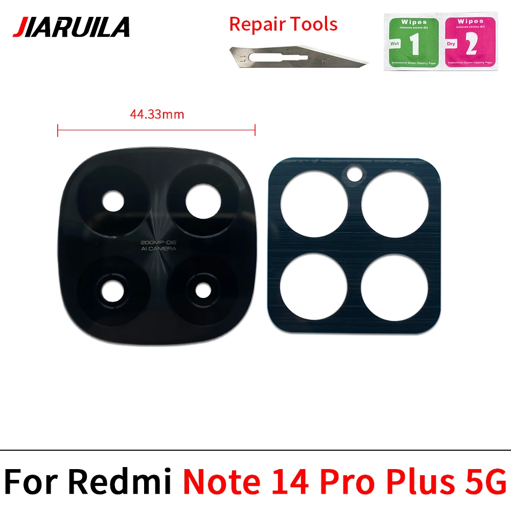 

1Pcs Back Camera Glass Lens For Xiaomi Redmi Note 14 Pro Plus 5G Rear Camera Glass Lens Repalcement Repair Parts With Adhesive