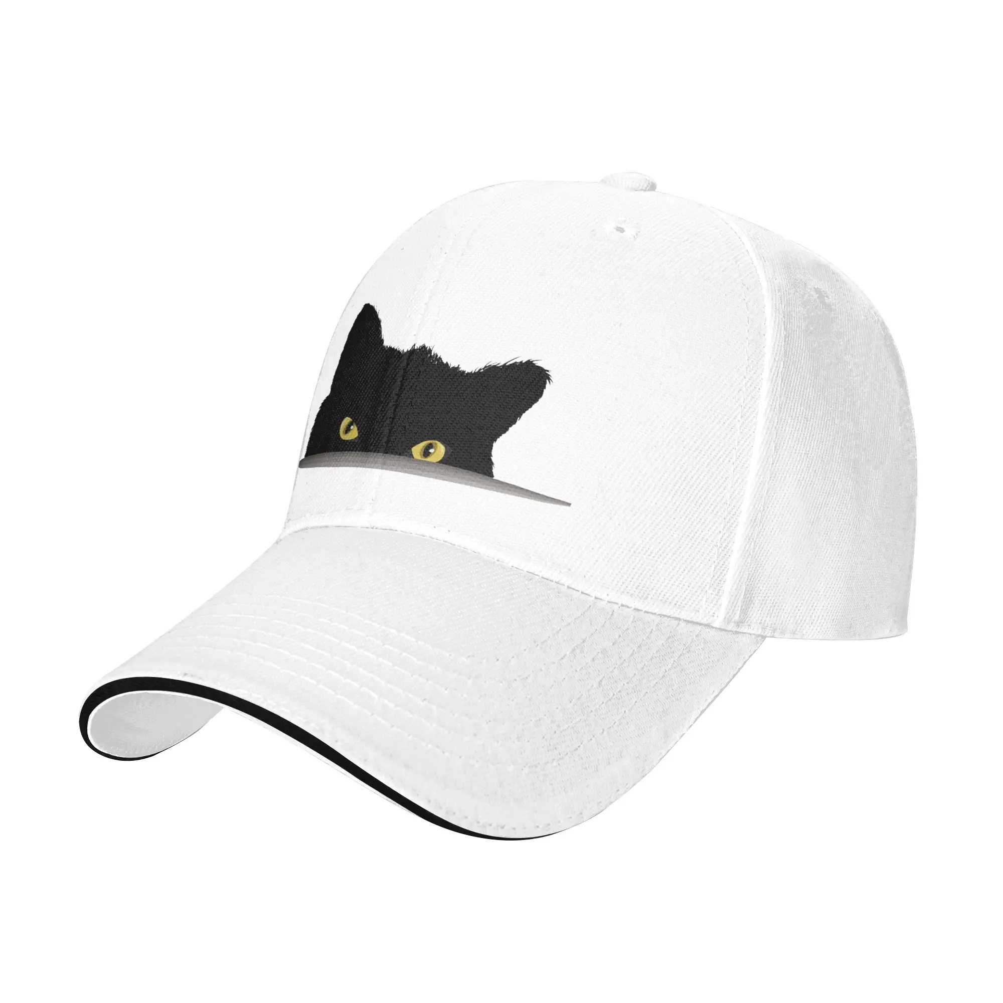 Black Cat Peeking Cap Fashion Casual Baseball Caps Adjustable Hat Hip Hop Summer Unisex Baseball Hats Customizable Polychromatic