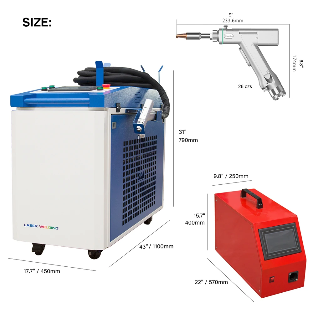 4 IN 1 Multifunction Fiber Laser Welding Machine 1000w 1500w 2000w with SUP Handheld Welding Head For Soldering Stainles Metal