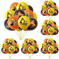 12PCS Construction Vehicle Theme Party Latex Balloon Decoration Excavator Balloon Baby Shower Decoration Birthday Party Supplies