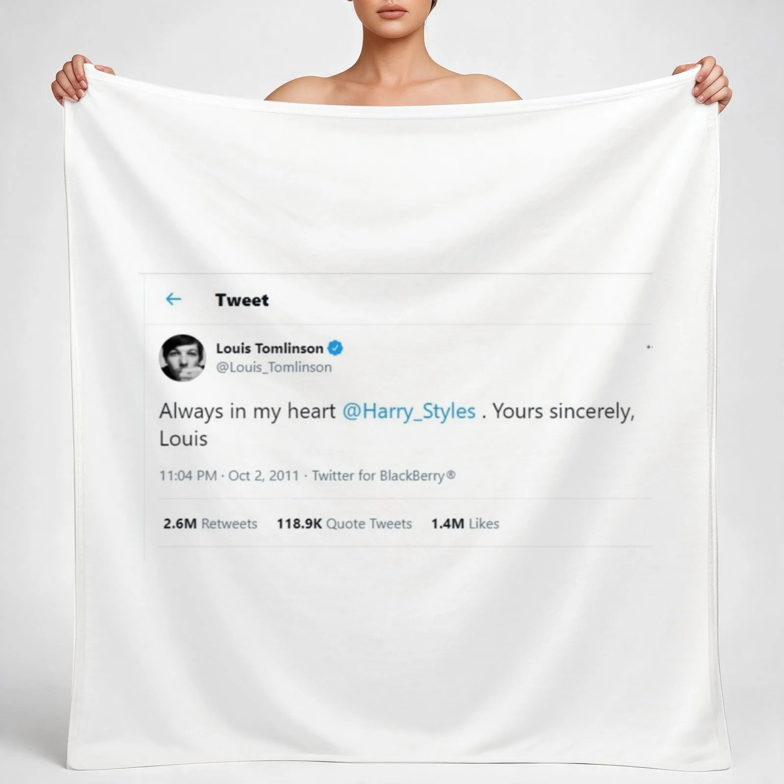 always in my heart tweet larry stylinson Throw Blanket couch cozy soft plush fuzzy picnic outdoor blanket