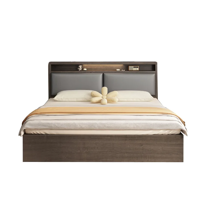 

Thickened large plank soft bag solid wood board bed 1.8 meters household double