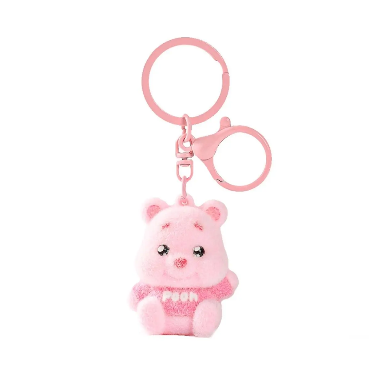 Winnie The Pooh Flocked Plush Keychain With Soft Velvet Finish For Couples And Best Gift Idea