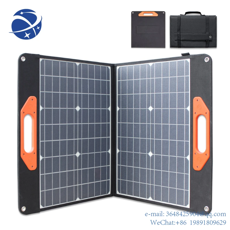 YYHCWaterproof Camping Outdoor Solar Power Bank 100W Monocrystalline 18v Battery Charger Portable Solar Panel Foldable