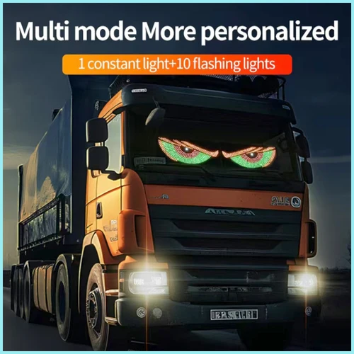 Imagen 2 del producto Luz de ojo del diablo para coche, luz decorativa de ojo de demonio dinámica RGB, decoración de pantalla Led, Panel de píxeles, parabrisas, lámpara multimodo USB de 5V