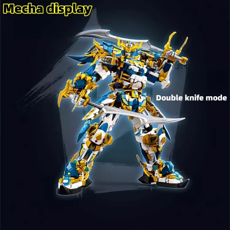 New Building Blocks China-Chic Mythical Animal Qinglong Machine Armour Assembled Toy Model Children's Puzzle Boy's Gift