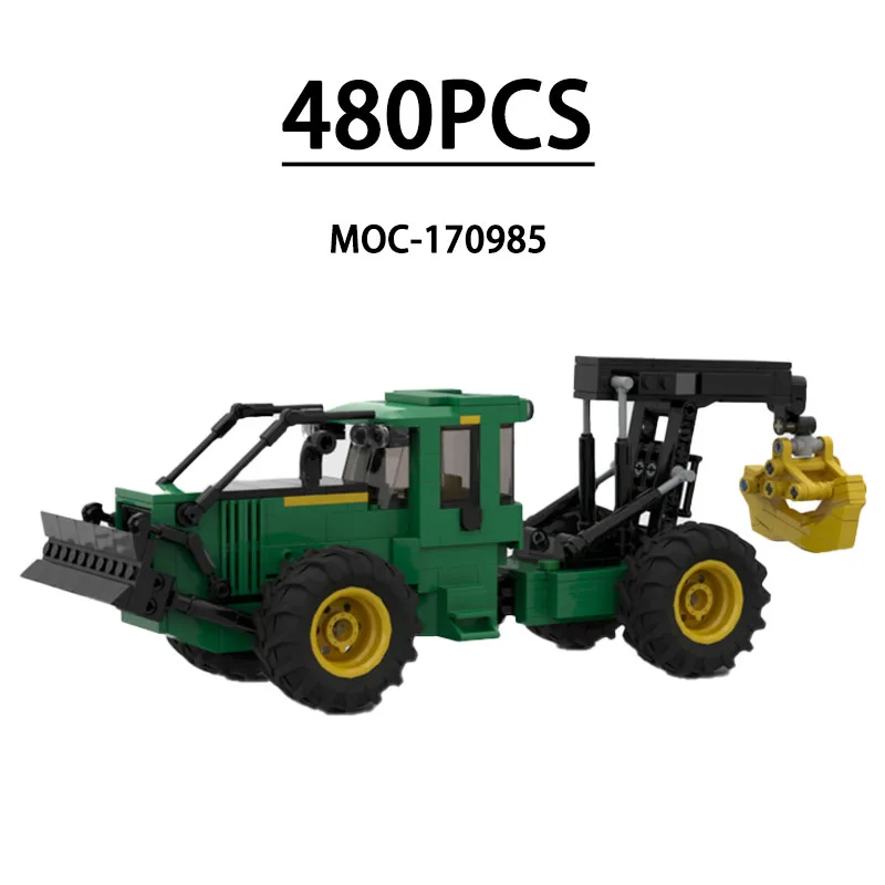 

MOC-170985 Строительный блок, городская шарнирная деревянная модель трактора, 480 шт., детская игрушка на день рождения, Рождество и Новый год, подарок
