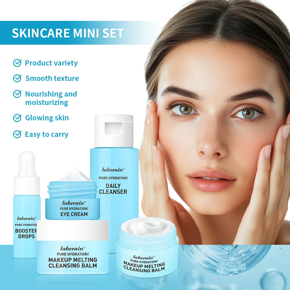

Мини-набор для ухода за кожей Hydrated Ever After, очищающее средство, средство для снятия макияжа, увлажняющий крем для лица и глаз, женские подарочные наборы, рутиновый дорожный набор