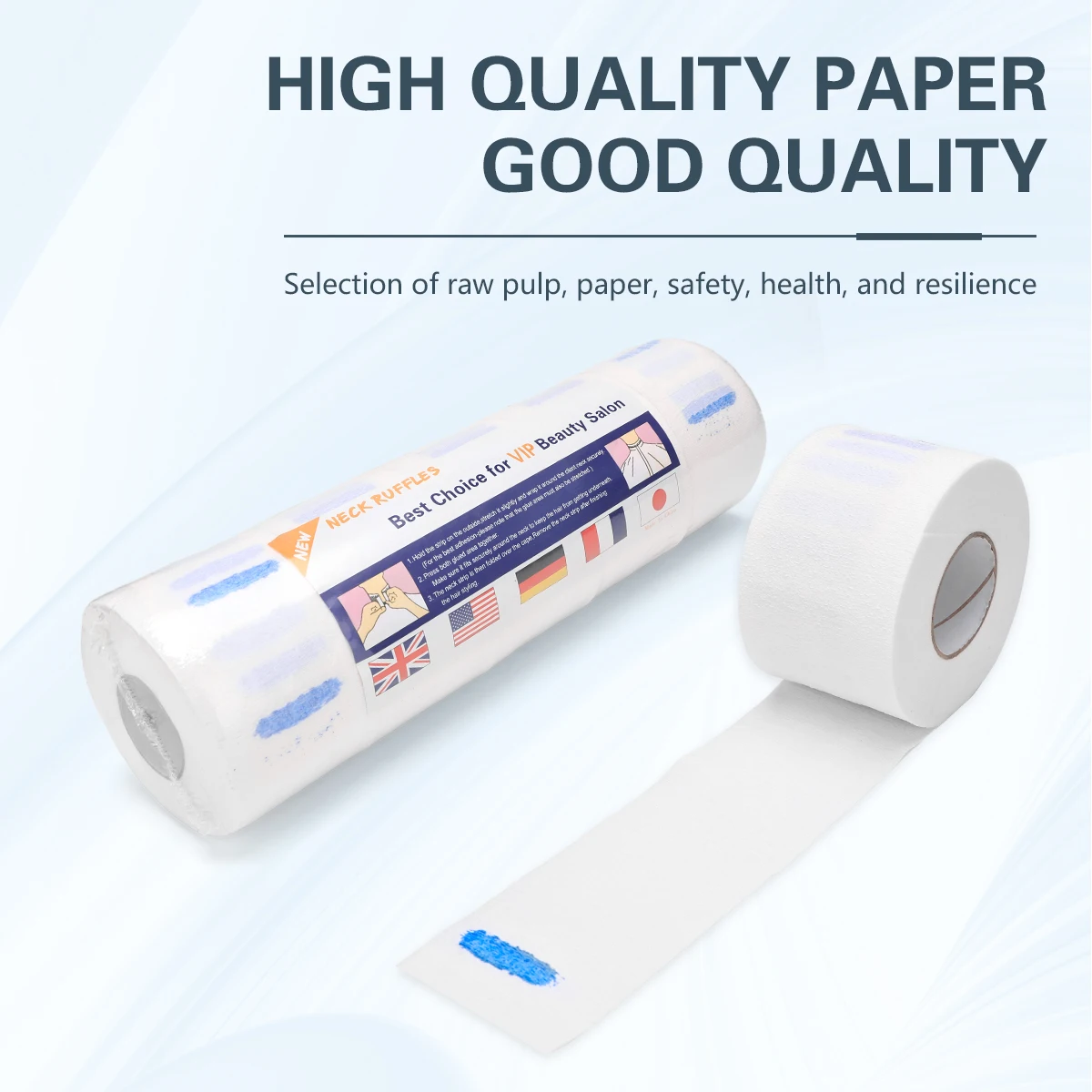 1/5 szt. Papier do strzyżenia jednorazowy kołnierz fryzjerski strzyżenie peleryna zakrywająca szyję papier rozciągliwa rolka do cięcia akcesoria do owijania