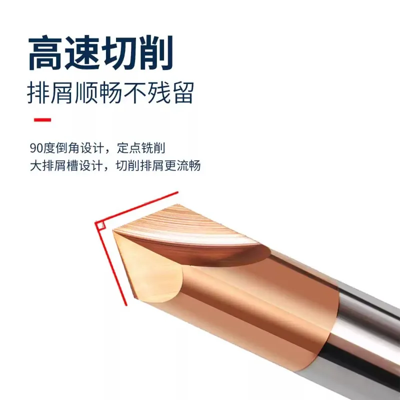 55 Degree 3 Flutes Aluminum Steel Chamfer Mill 90 120 Degree Straight Groove CNC Machining Center Milling Cutter