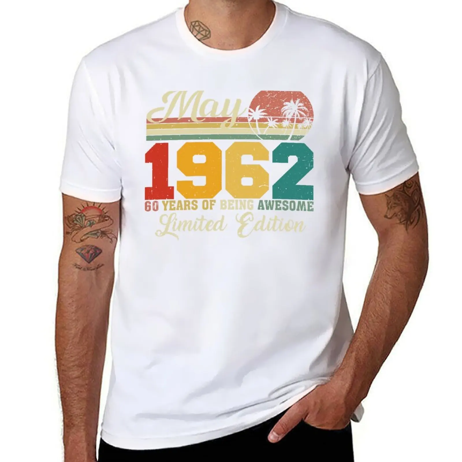 

May 1962 60 Years Of Being Awesome Limited Edition Since Old Vintage Gifts Tees T-Shirt t shirts for man cotton T-Shirt