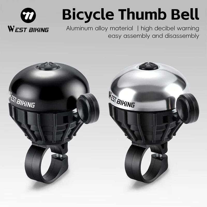 

WEST BIKING Bicycle Thumb Bell Lightweight Aluminum Alloy Waterproof Cycling Bell MTB Road Bike Horn Safety Warning Alarm Bells