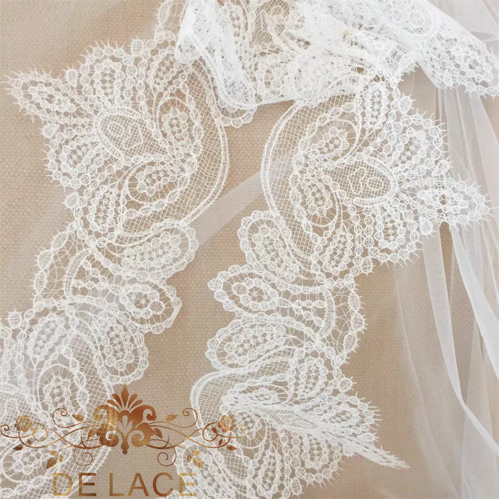 

SXGN Retro Floral Embroidery Lace Trim Hollow Out Wedding Dress Eyelash DIY Lace Patch