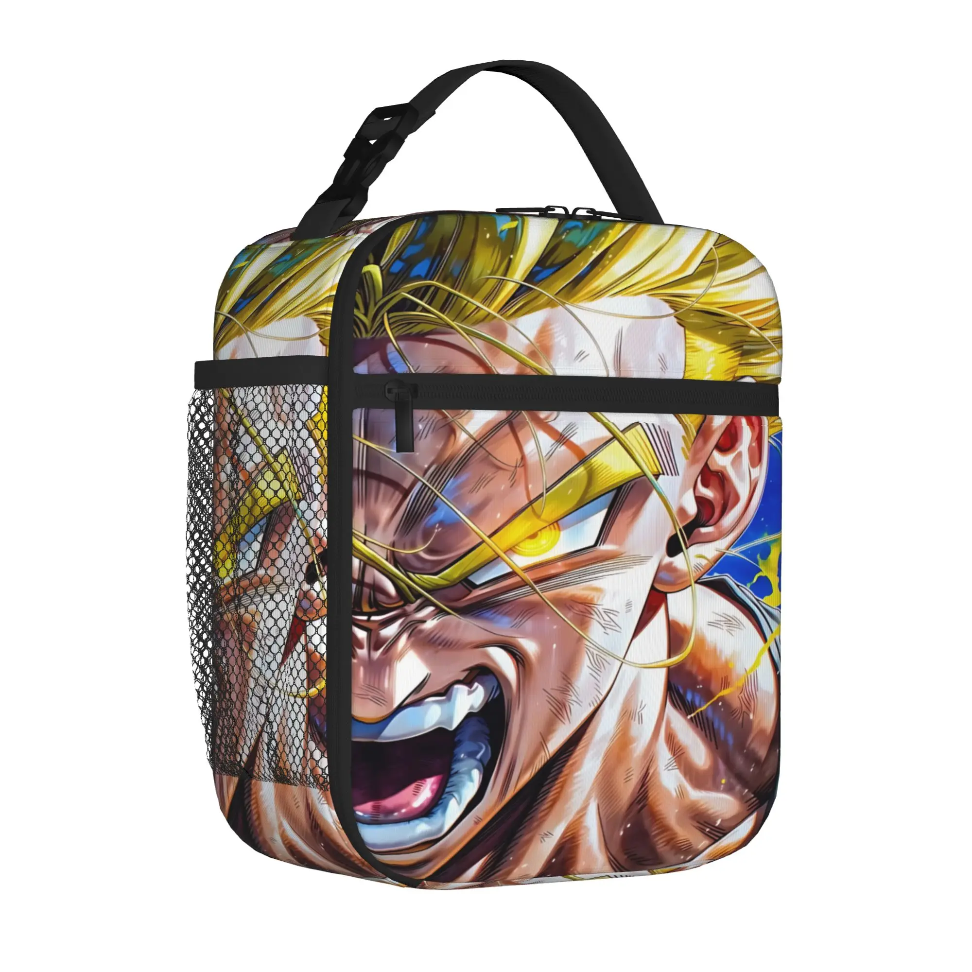 1 Piece Portable Lunch Container Power Unleashed  Zipper Closure Durable Pocket S-Son Goku Ball  For Lunch Lunch Box Bag
