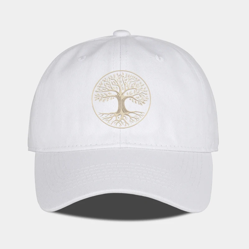 Spirituelle Baseballkappe mit Baum des Lebens-Aufdruck und weichem Schirm | Verstellbarer Sonnenhut | Unisex Outdoor & Casual Dad Cap – Detail 4