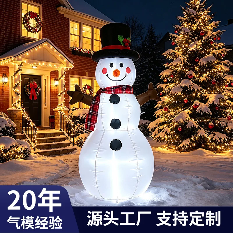 1.2 meters Christmas inflatable snowman air mold ornament LED luminous outdoor courtyard party party ornament