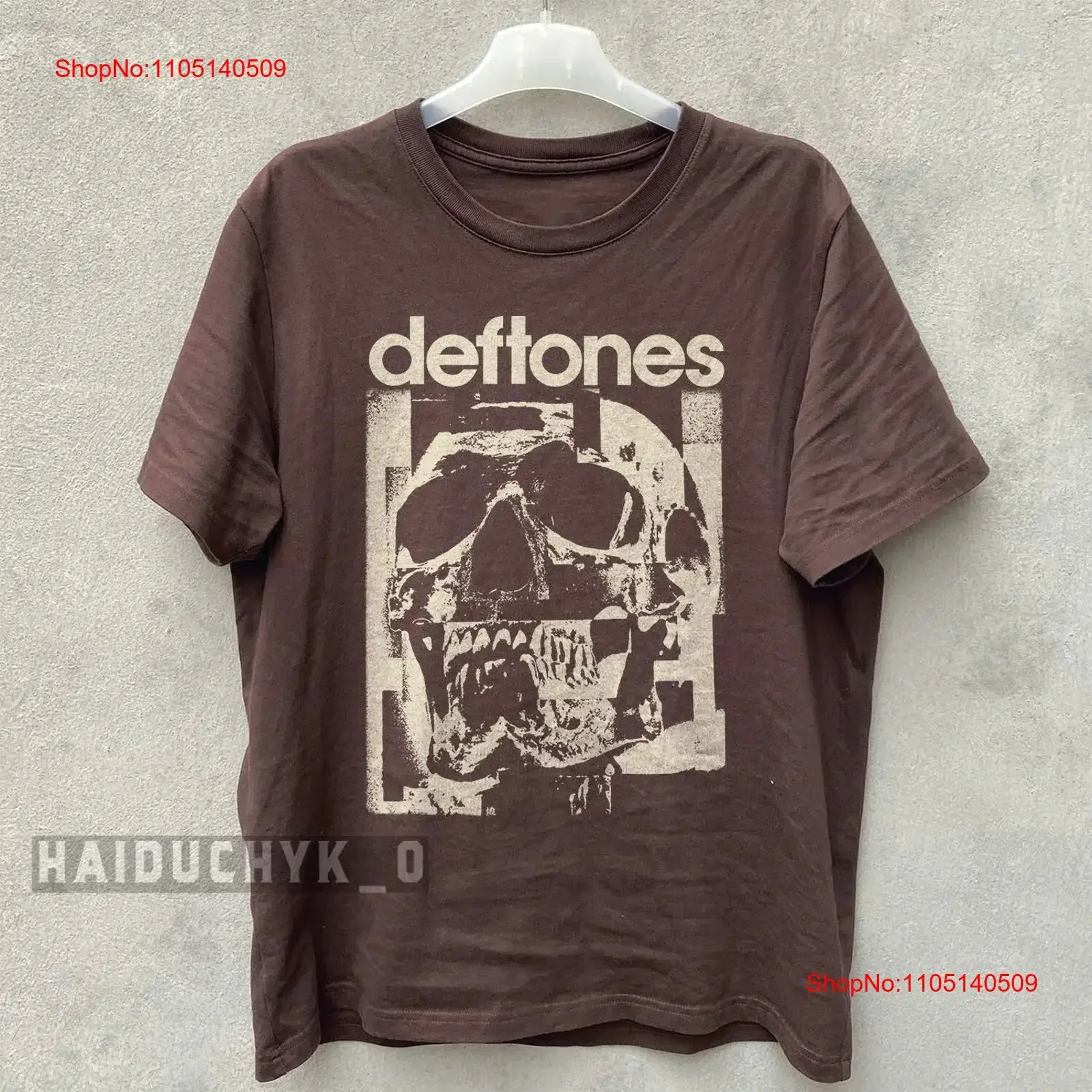 

Deftones Band Skull Retro Russet T shirt Size S 5XL vintage Washed Slightly designer clothes Unisex graphic Versatile fashion