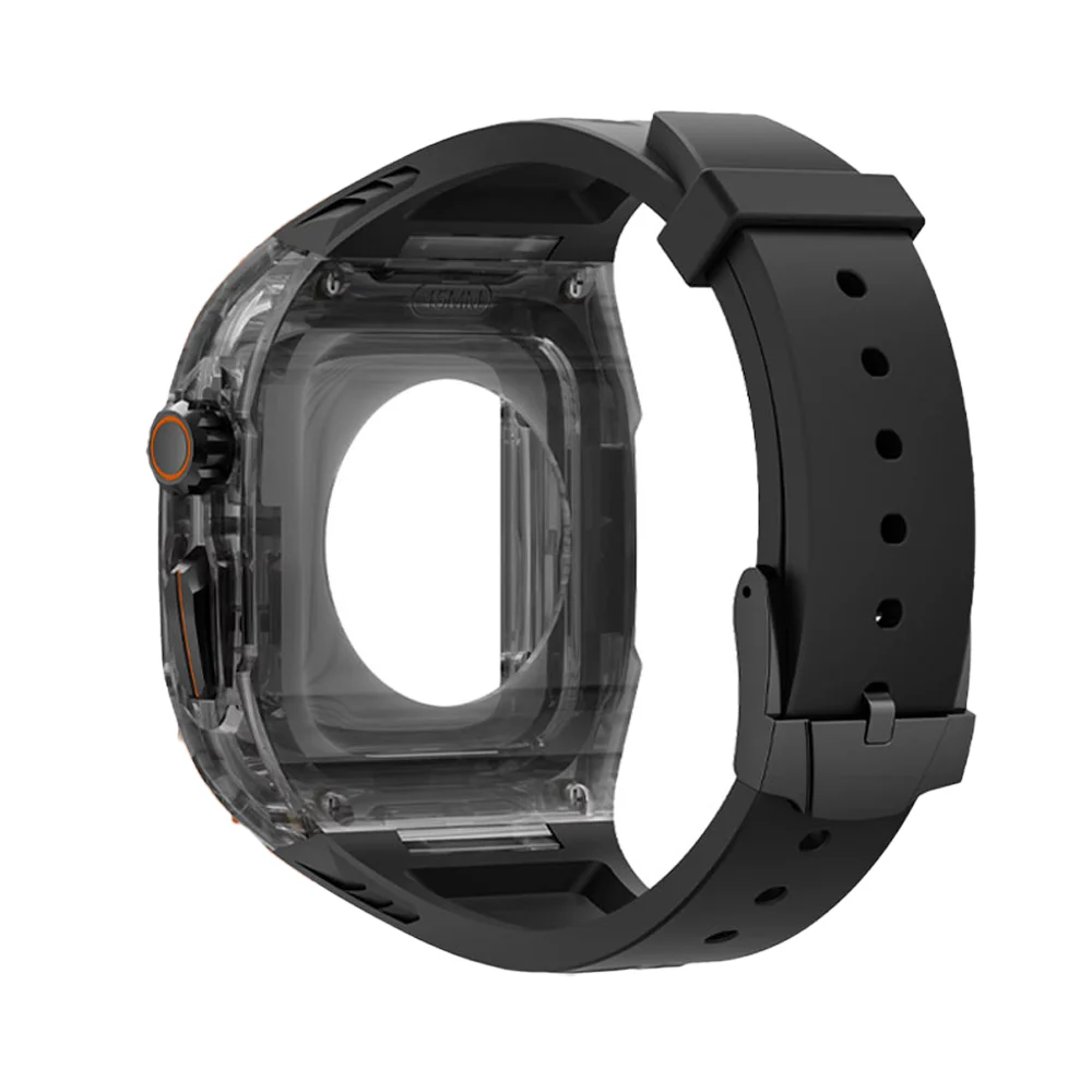 透明ケース + 統合 TPU ストラップ Apple Watch ウルトラ 2 49 ミリメートル 10 46 ミリメートルスポーツ快適な時計バンド iWatch 9 8 7 6 SE コレア