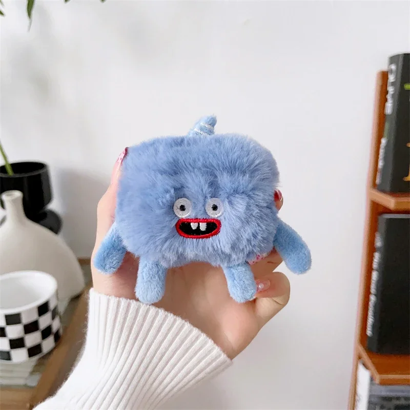 Cute Cartoon Fur Earphone Case for Airpods Pro 3 2 1 Air Pods Pro2 2nd 3rd Generation Funny Fluffy Plush Warm Women Girls Cover