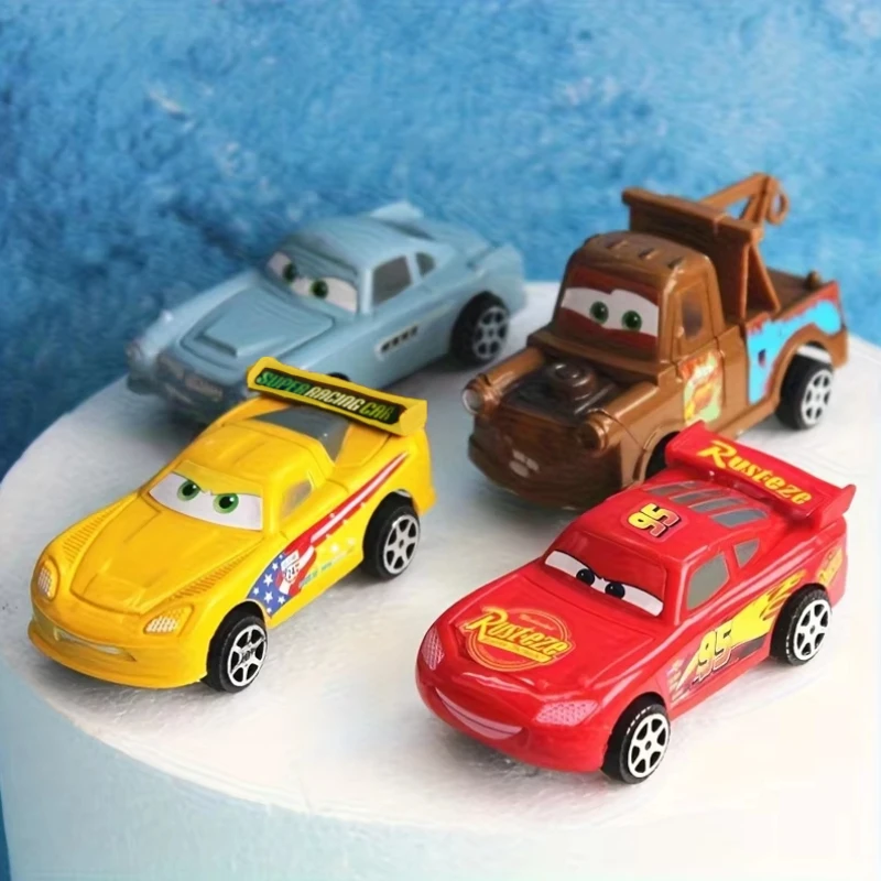 

4pcs Disney Lightning McQueen simulation car model toys, suitable for holiday gift giving and desktop decoration ornaments