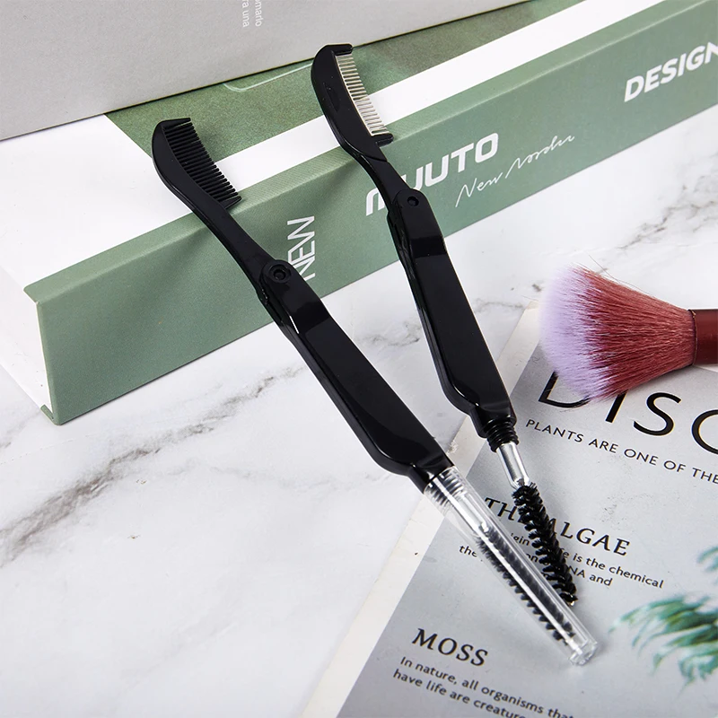 [MP]더블 헤드 속눈썹 눈썹 빗 마스카라 브러쉬 스테인리스 스틸 이중 목적 속눈썹 완드 메이크업 도구