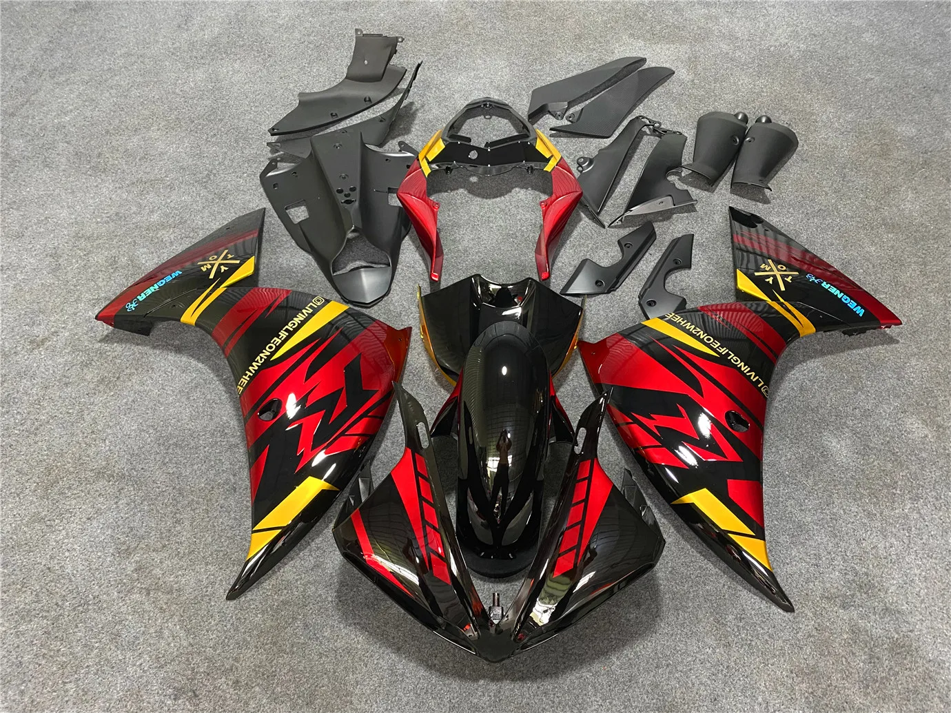 Motorcycle Fairing kit fits to Yamaha YZF-R1 2009 2010 2011 2012 2013 2014 YZF1000 09 10 11 12 13 14 year body fairing Black red